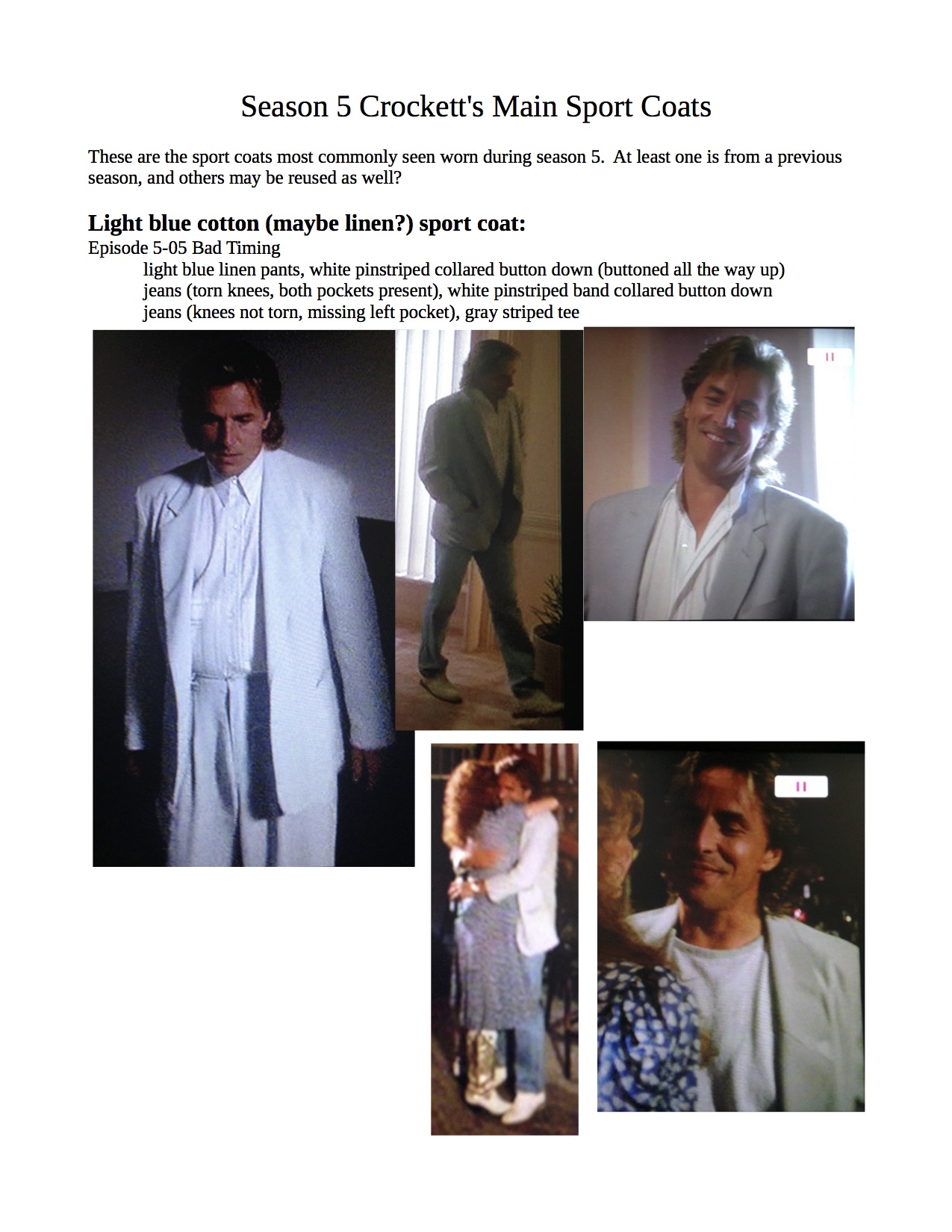 5th season crockett fashion - page 2 - miami vice fashion