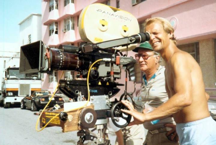 David Soul-and-Camera-Operator-Enrique Bravo-Sr--No Exit-South Beach  1984.jpg - Cast - The Miami Vice Community