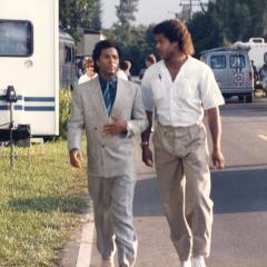 PMT and his brother/ bodyguard head towards the set.