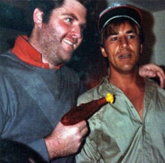 Mike Talbott holds DJ at gun point during the Super Bowl XIX party